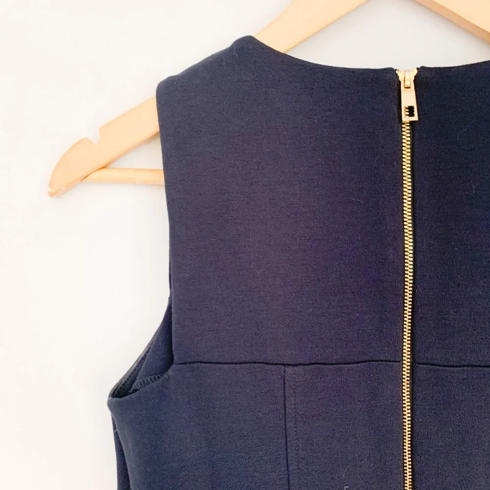 Vince Camuto Soft Navy Blue Sailor Full Back Zip Sleeveless Dress-Size 2 - Picture 12 of 13